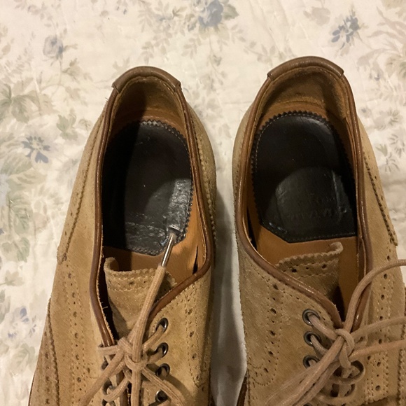 Aquatalia Carson Wingtip Light Brown Tan Suede Oxford Brogue Size 12 $450 - Picture 3 of 11